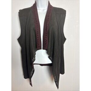 Jessica Simpson Womens Teegan Faux Suede Vest XL Renaissance Fair Steampunk Fall